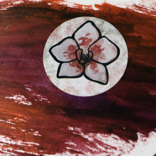 Sticker Rond Orchidées Art rose orchidées design fun fleurs mig