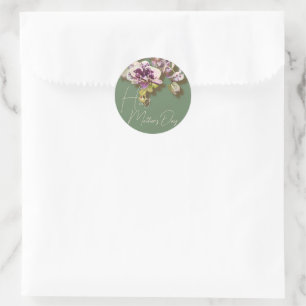 Sticker Rond Orchidées Floral Bonne fête des mères