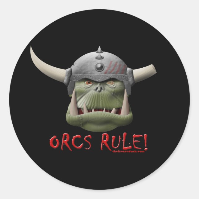 Sticker Rond Orcs Rule ! (Devant)