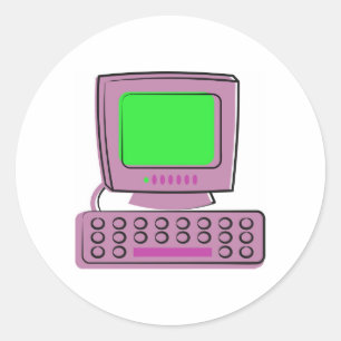 Sticker Rond Ordinateur