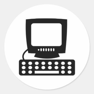 Sticker Rond Ordinateur