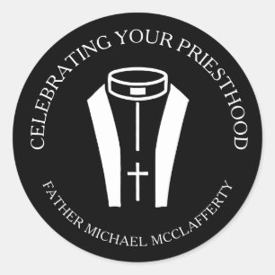 Sticker Rond Ordination en noir et blanc