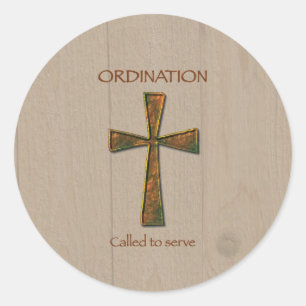 Sticker Rond Ordination générale Félicitations, Metal Design C