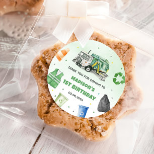 Sticker Rond Ordures Camion 1ère fête d'anniversaire