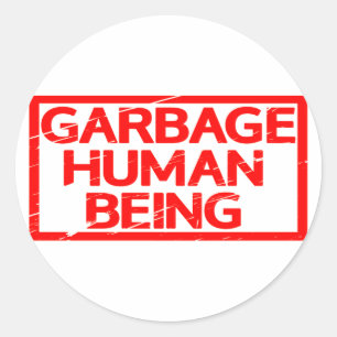 Sticker Rond Ordures Etre Humain Timbre