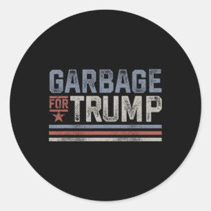 Sticker Rond Ordures pour Trump Trash Trump 2024 Ordures Vintag