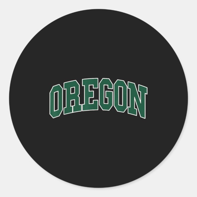 Sticker Rond Oregon - Throwback Design - Clic  (Devant)