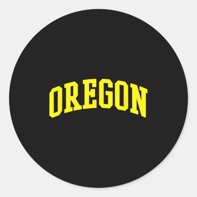 Sticker Rond Oregon - Throwback Design - Clic  (Devant)