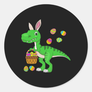 Sticker Rond Oreilles de lapin de Pâques dinosaure Pâques Sket 