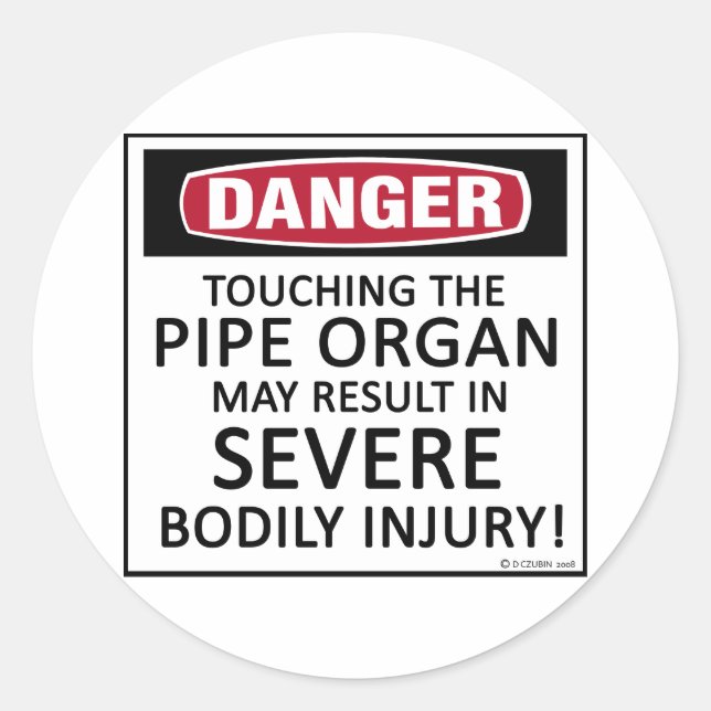 Sticker Rond Organe de tuyauterie en danger (Devant)