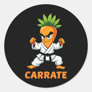 Sticker Rond Organiser Karate Carrot Mixed martial art Étudiant