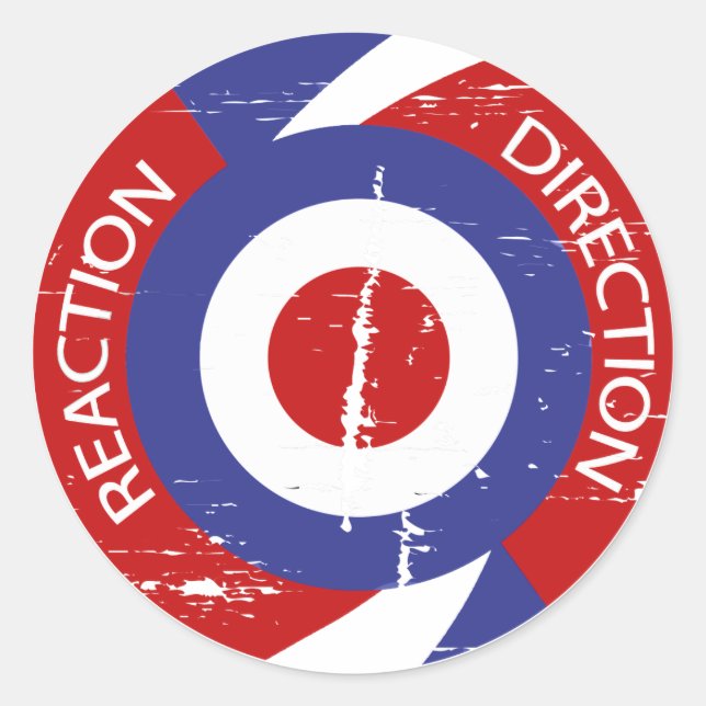 Sticker Rond Orientation de réaction cibles de mode rétro (Devant)