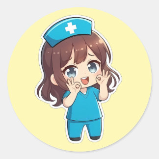 Sticker Rond Original Chibi Nurse 3.0 - Ok