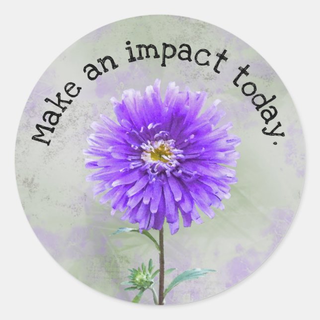 Sticker Rond Origine d'aquarelle violette dahlia (Devant)