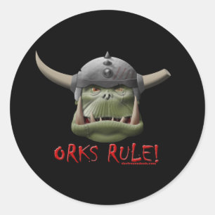 Sticker Rond Orks Rule !