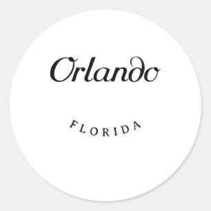 Sticker Rond Orlando Florida Black Font