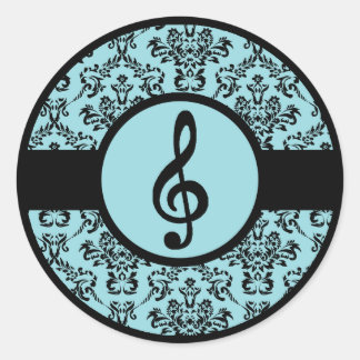 Sticker Rond Ornat Bleu Arbre Clef