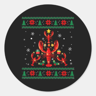 Sticker Rond Ornat de homard laide