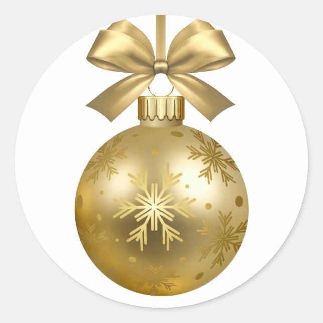 Sticker Rond Ornement de Noël en or (Devant)