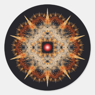 Sticker Rond Ornement étoile barbelé fractal