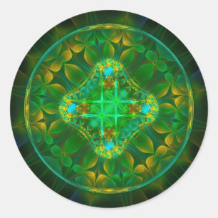 Sticker Rond Ornement fractal rond