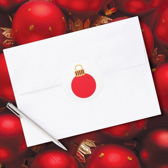 Sticker Rond Ornement rouge Noël (Créateur téléchargé)