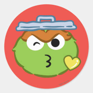Sticker Rond Oscar Face Jeter un baiser