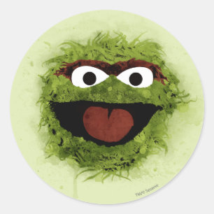 Sticker Rond Oscar le Fou   Tendance aquarelle