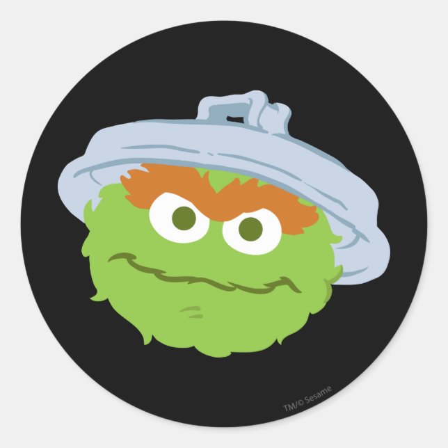 Sticker Rond Oscar le grincheux visage (Devant)
