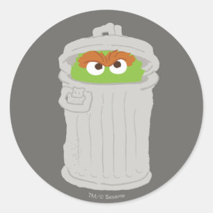 Sticker Rond Oscar le Groupement et sa poubelle
