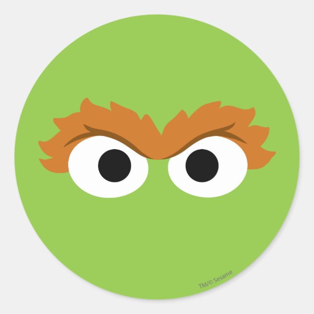 Sticker Rond Oscar the Grouch Big Face (Devant)