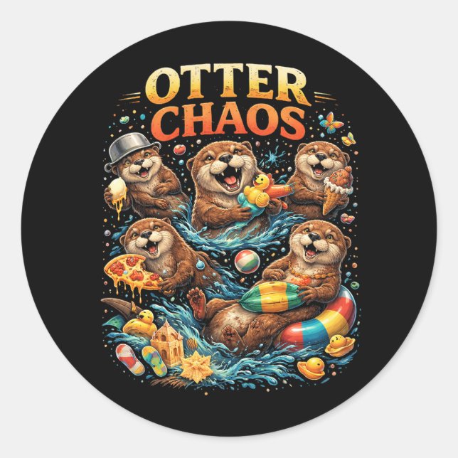 Sticker Rond Otter Chaos (Devant)