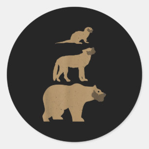 Sticker Rond Otter Wolf Bear argot gay  Drôle cadeau