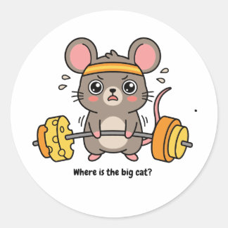 Sticker Rond Où est le grand chat