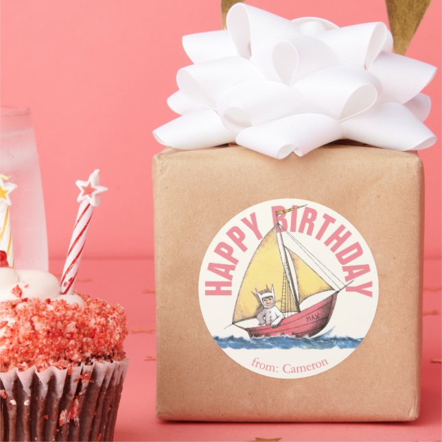 Sticker Rond Où sont les choses sauvages | Joyeux anniversaire (Fête)