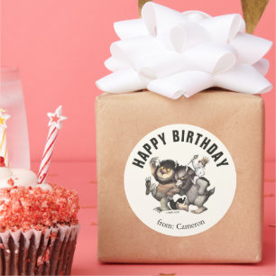 Sticker Rond Où sont les choses sauvages Joyeux anniversaire