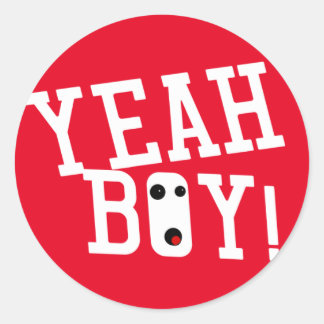 Sticker Rond Ouais Garçon Emoji Face Bashin Bros Gamer