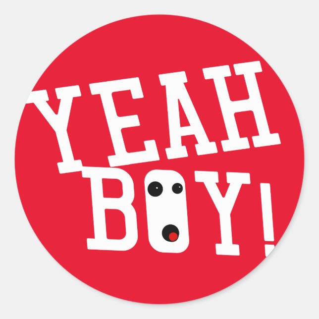Sticker Rond Ouais Garçon Emoji Face Bashin Bros Gamer (Devant)