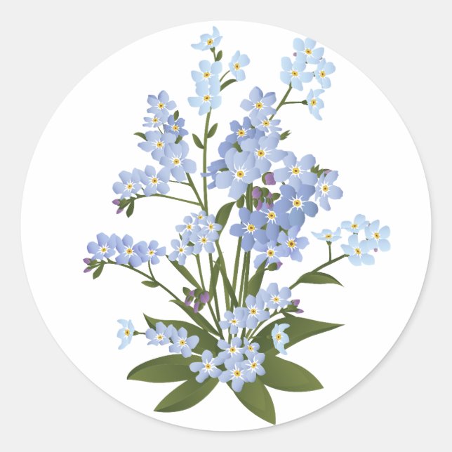 Sticker Rond Oublie-moi pas les fleurs (Devant)