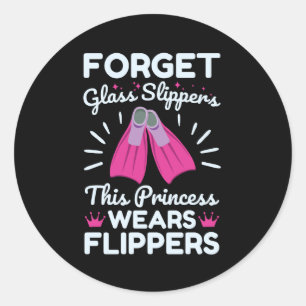 Sticker Rond Oubliez Les Chaussures En Verre Cette Princesse Po