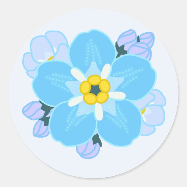 Sticker Rond Oubliez-moi-pas Fleur (Devant)