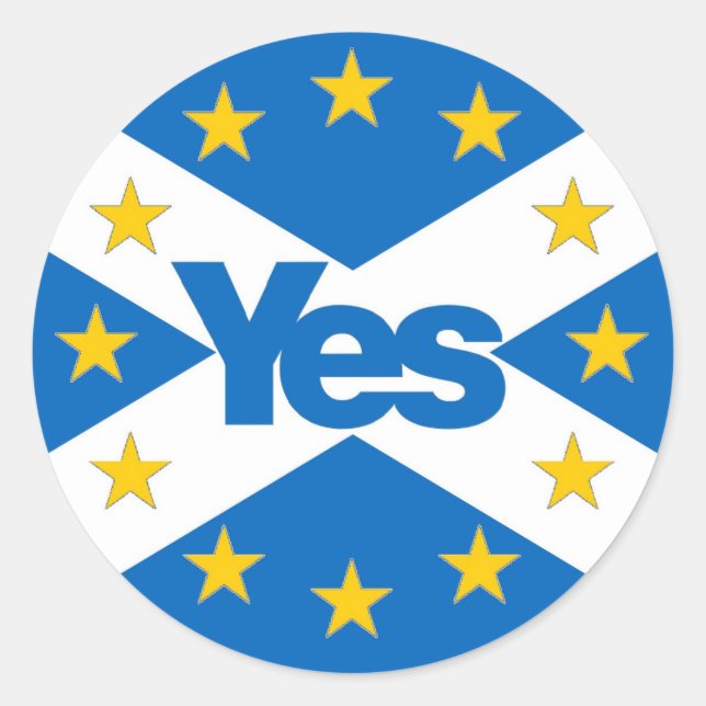 Sticker Rond Oui au drapeau écossais européen indépendant (Devant)