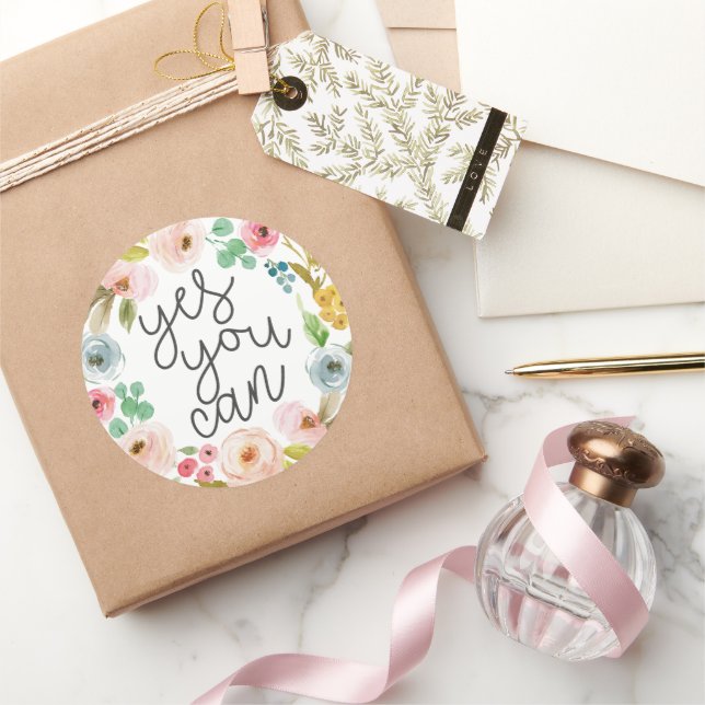 Sticker Rond Oui, Citation Inspirationnelle (Cadeaux)