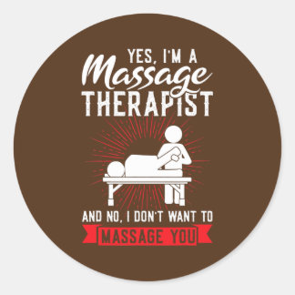 Sticker Rond oui je suis massothérapeute