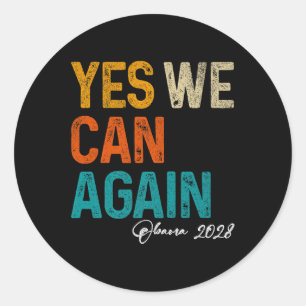 Sticker Rond Oui, nous pouvons à nouveau Obama pour le Présiden