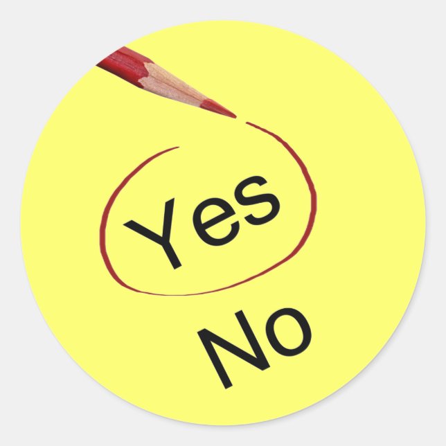 Sticker Rond Oui, pas d'autocollants (Devant)