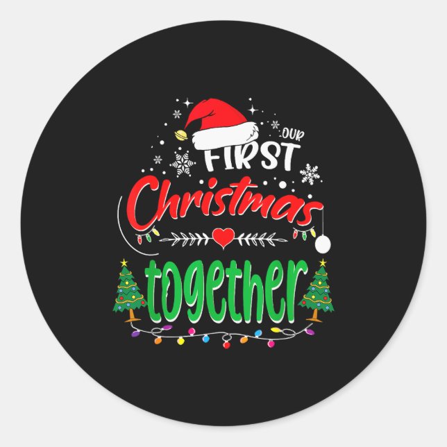 Sticker Rond Our First Christmas Together 2021 1st Christmas  (Devant)