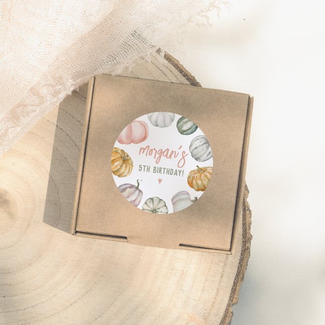 Sticker Rond Our Little Pumpkin Birthday Party (Créateur téléchargé)