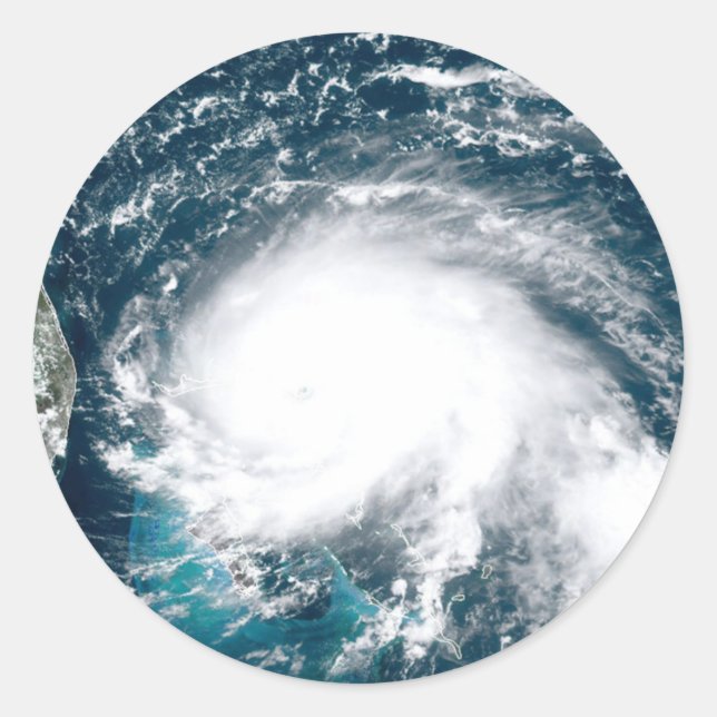 Sticker Rond Ouragan au large des côtes de Floride (Devant)