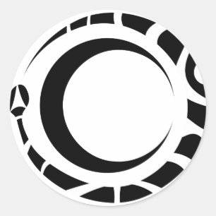 Sticker Rond ouroboros et lune
